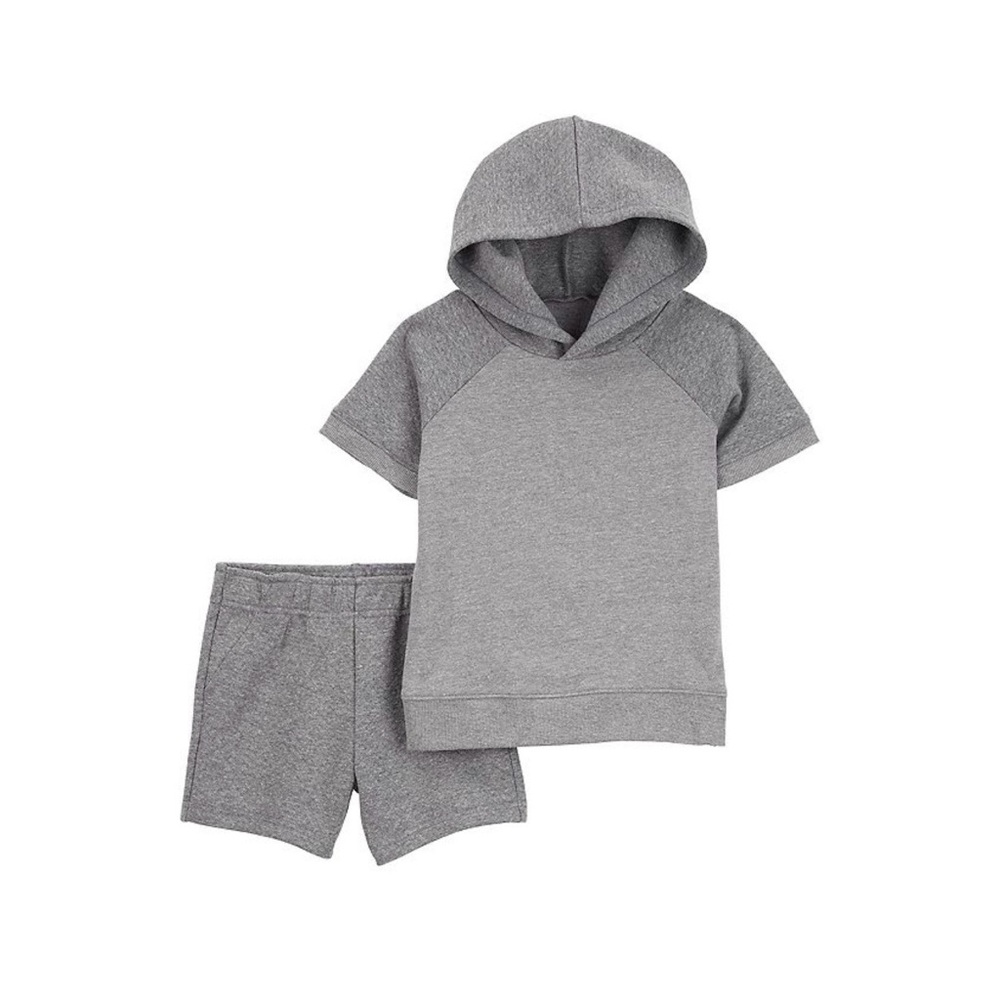 🆕 Carter’s Toddler Gray Hoodie & Shorts 2 Pc Set Size 5T NWT